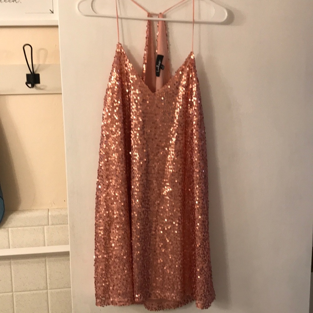Pink/Rose Gold Lulus Sequin Dress M